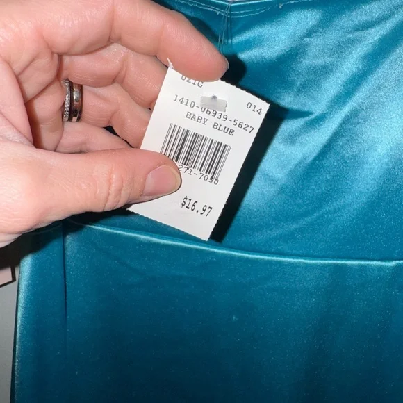 Elegant Teal Satin Bustier Top - Picture 3 of 5